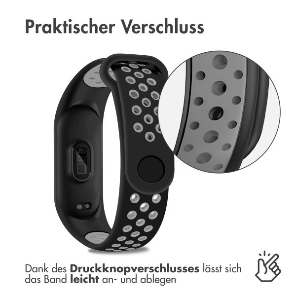 imoshion Silikonband Sport für das Xiaomi Mi Band 5 / 6 - Schwarz / Grau