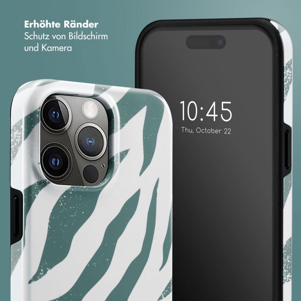 Selencia Vivid Back Cover Apple iPhone 15 Pro Max - Colorful Zebra Pine Blue