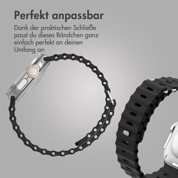 Accezz Ocean Armband für Apple Watch Series 1 - 9 / SE (38/40/41 mm) | Series 10 / 11 (42 mm) - Schwarz