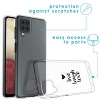 imoshion Design Hülle Samsung Galaxy A12 - Live Laugh Love - Schwarz