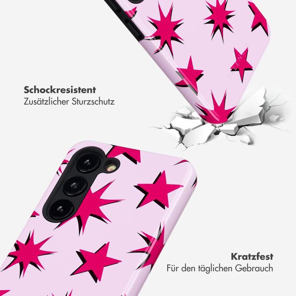 Selencia Vivid Back Cover Samsung Galaxy S23 - Stars Rubine Red Light Pink