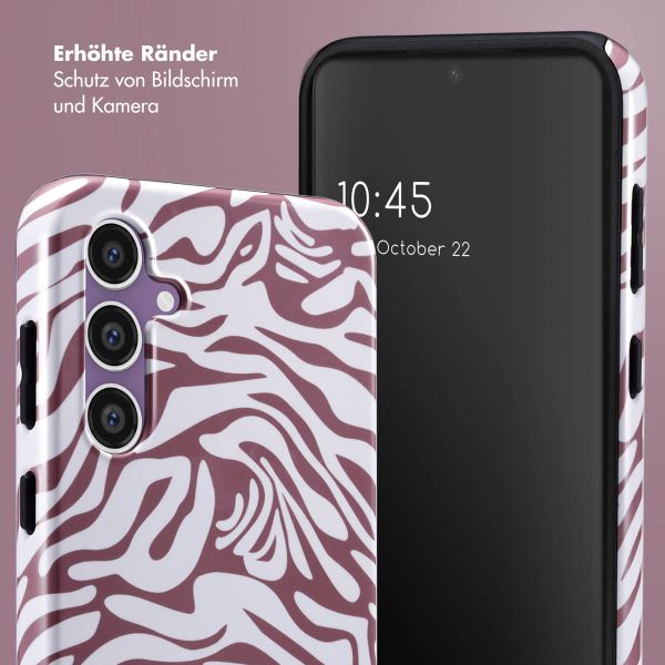 Selencia Vivid Tough Back Cover für das Samsung Galaxy S23 FE - Trippy Swirl Dark Rose