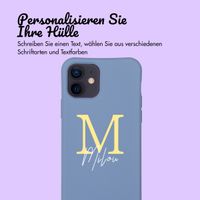 Personalisierte Color Backcover MagSafe mit abtrennbarem Band und Buchstaben für iPhone 12 Pro - Ash Blue