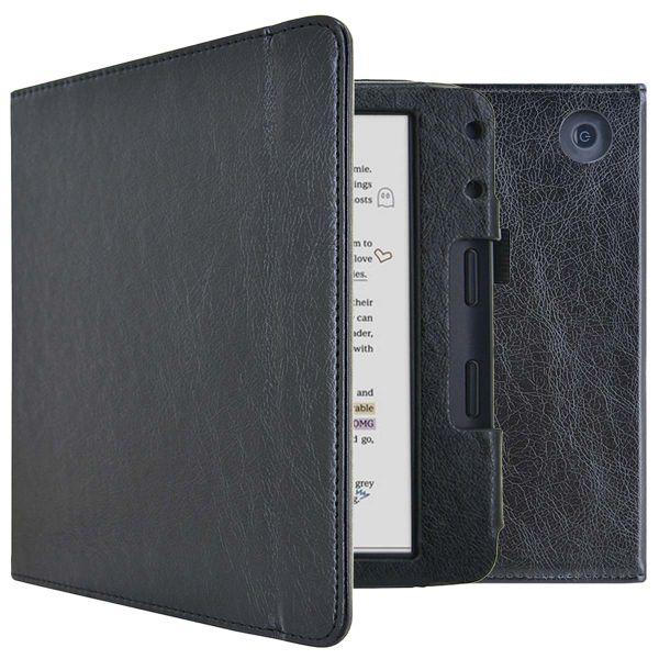 imoshion Vegan Leather Klapphülle für das Kobo Libra Colour - Schwarz