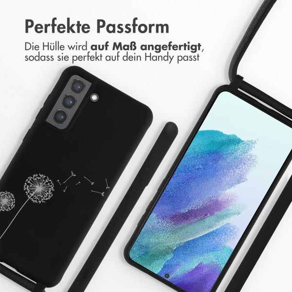 imoshion Silikonhülle design mit Band für das Samsung Galaxy S21 FE - Dandelion Black