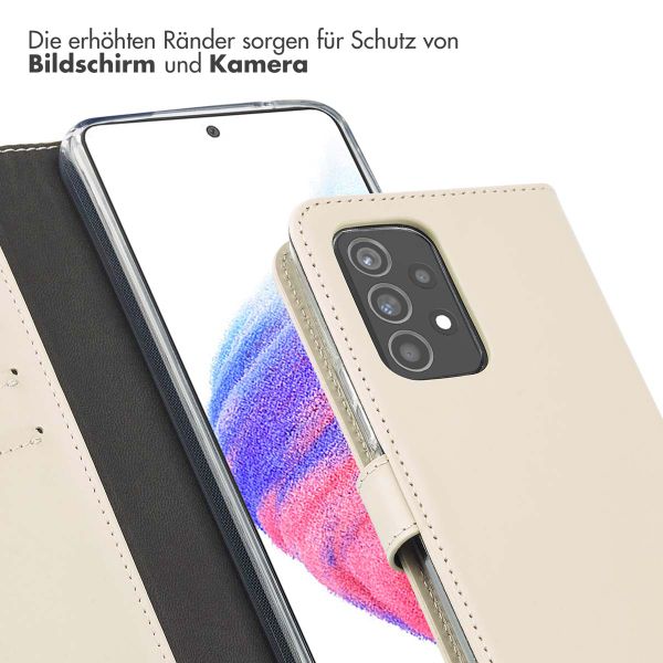 Selencia Echtleder Klapphülle für das Samsung Galaxy A53 - Greige