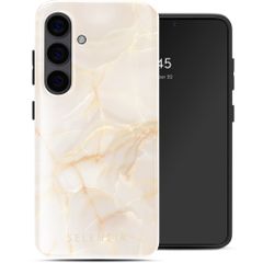 Selencia Vivid Back Cover Samsung Galaxy S24 - Golden Beige Marble