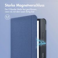 imoshion Canvas Sleepcover Klapphülle mit Stand Kobo Libra H2O - Dunkelblau