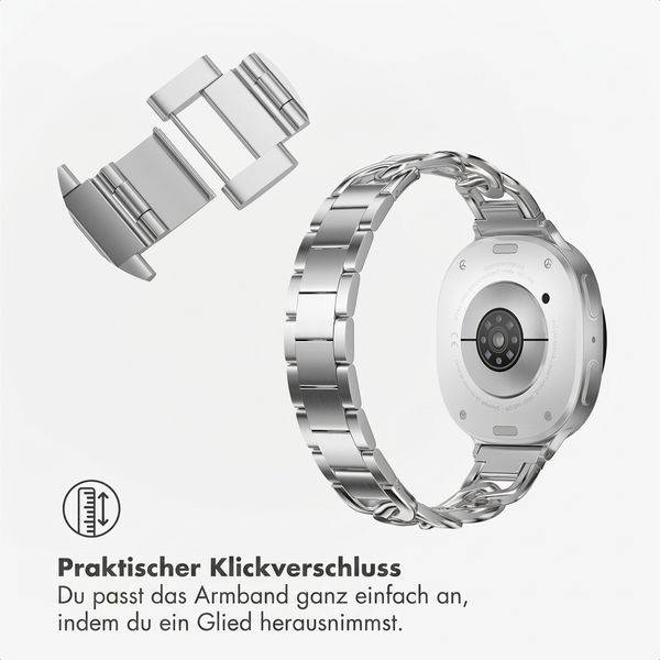 Selencia Chain Armband für Samsung Galaxy Watch 9 (40/44mm) / Watch 8 (40/44mm) / Classic (46mm) - Silber