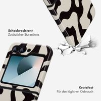 Selencia Vivid Back Cover Samsung Galaxy Z Flip 6 / Flip 7 FE - Art Wave Black