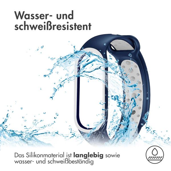 imoshion Silikonband Sport für das Xiaomi Mi Band 5 / 6 - Blau / Weiß