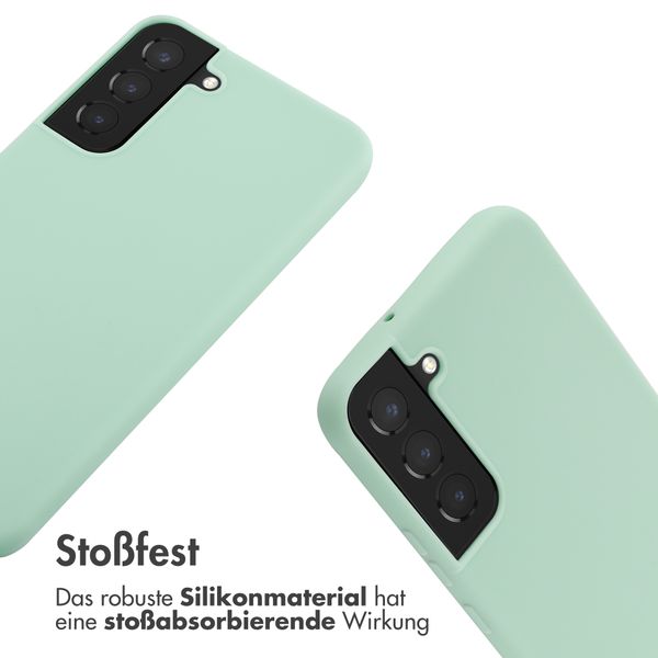 imoshion Silikonhülle mit Band für das Samsung Galaxy S22 Plus - Mintgrün
