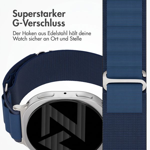 Accezz Nylon Alpine Armband für Samsung Galaxy Watch 9 (40/44mm) / Watch 8 (40/44mm) / Classic (46mm) - Dark Blue