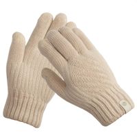 Selencia Touchscreen-Handschuhe mit Woll-Optik - Damen - Größe M - Beige