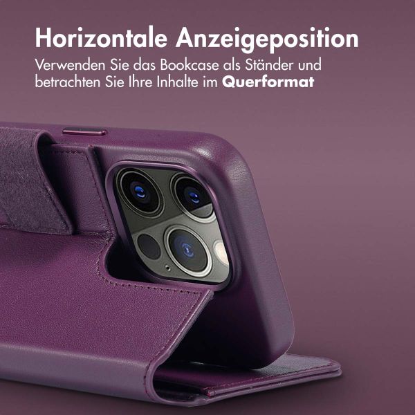 Accezz 2-in-1 Klapphülle aus Leder mit MagSafe Apple iPhone 15 Pro - Heath Purple