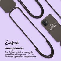 Personalisierte Color Backcover MagSafe mit abtrennbarem Band und elegantem Herz für iPhone 12 Pro - Black Coffee