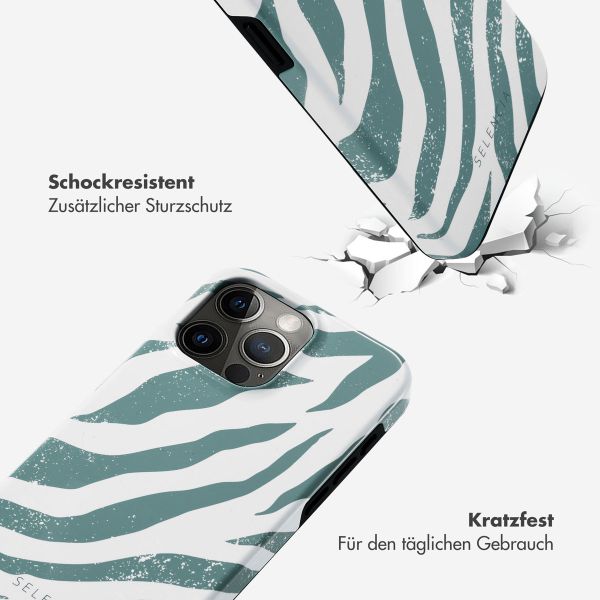 Selencia Vivid Back Cover Apple iPhone 15 Pro Max - Colorful Zebra Pine Blue