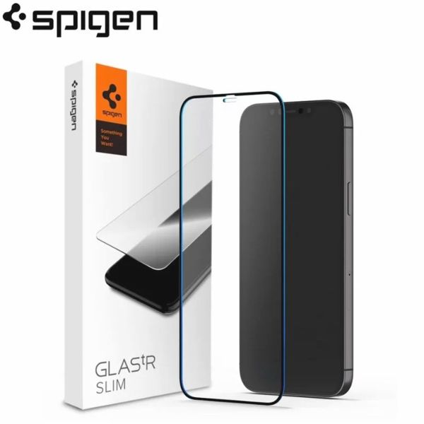 Spigen GLAStR Slim Displayschutzfolie + Applicator für das iPhone 16 Plus / 15 Plus