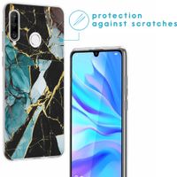 imoshion Design Hülle Huawei P30 Lite - Marmor - Blau