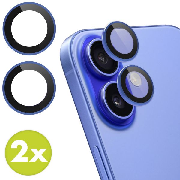 imoshion 2er-Pack Objektivschutz für Kamera für das Apple iPhone 16 / 16 Plus - Ultramarine