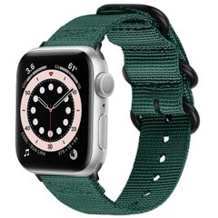 imoshion Robustes Nylonarmband für das  Apple Watch Series 1 - 9 / SE (38/40/41 mm) | Series 10 / 11 (42 mm) - Dunkelgrün