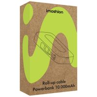imoshion Powerbank mit ausziehbarem Kabel 10.000 mAh - Power Delivery - USB-C + Lightning - Schwarz
