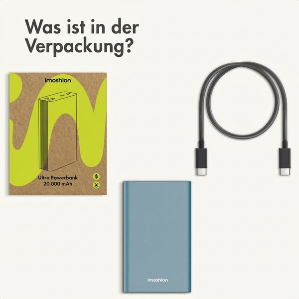imoshion Ultra Series Aluminium Powerbank 20.000 mAh - Schnellladen bis 33W - Petrol Green