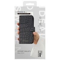iDeal of Sweden Magnet Wallet+ Klapphülle Apple iPhone 16 - Black Croco