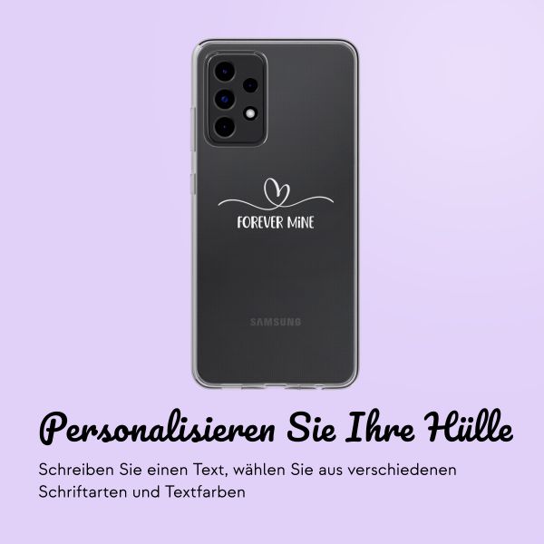 Personalisierte Hülle mit elegantem Herz Samsung Galaxy A53 - Transparent