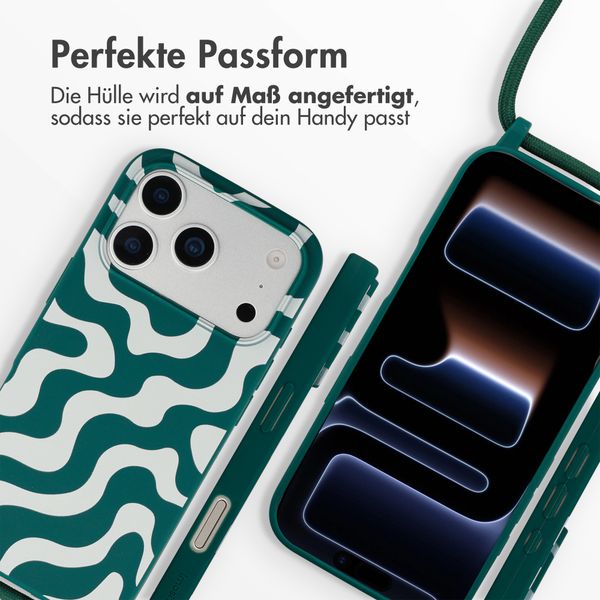 imoshion SilikonHülle design mit Band Apple iPhone 17 Pro - Petrol Green Groovy