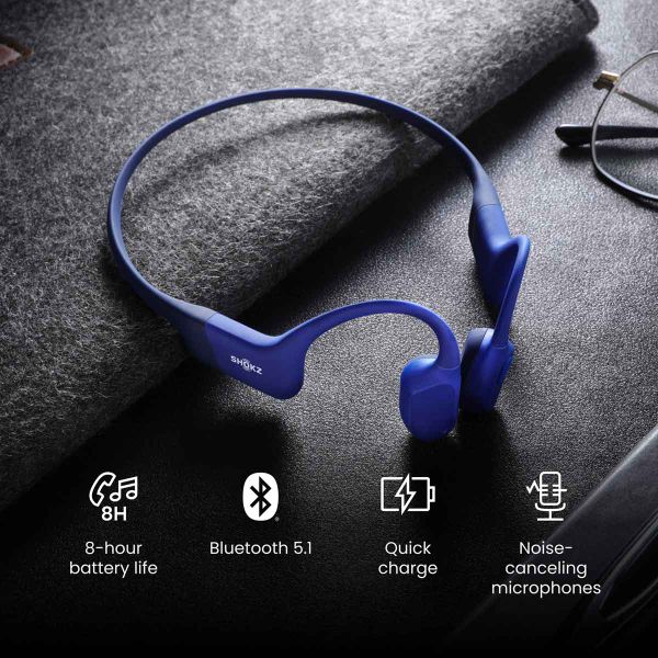 Shokz OpenRun - Standardmodell - Open-Ear kabellose Kopfhörer - Bone conduction - Blau