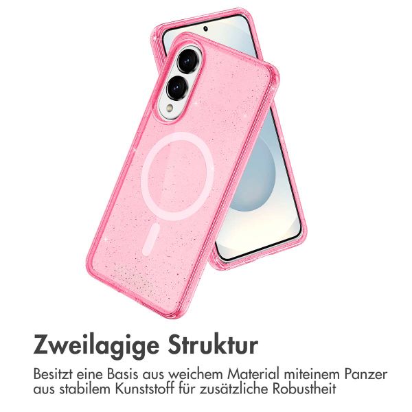 imoshion Sparkle Back Cover mit MagSafe Samsung Galaxy S25 Edge - Rosa