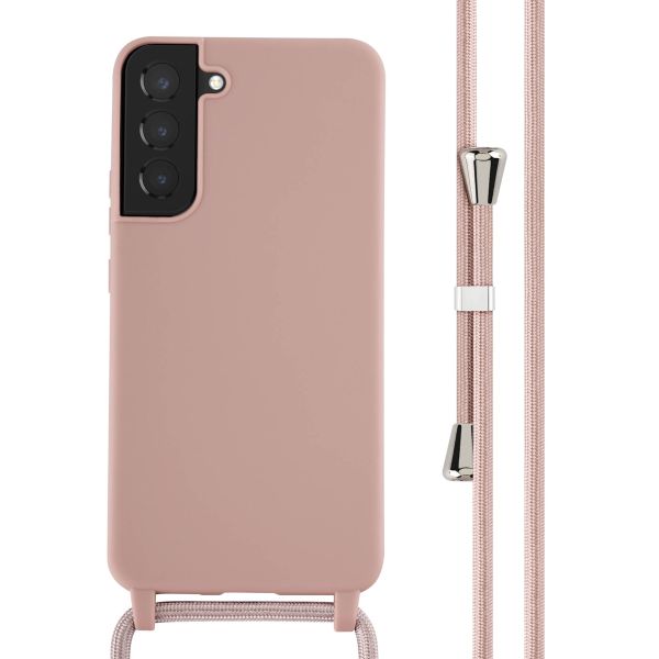 imoshion Silikonhülle mit Band für das Samsung Galaxy S22 Plus - Sand Pink