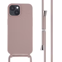 imoshion Silikonhülle mit Band für das Apple iPhone 15 - Sand Pink