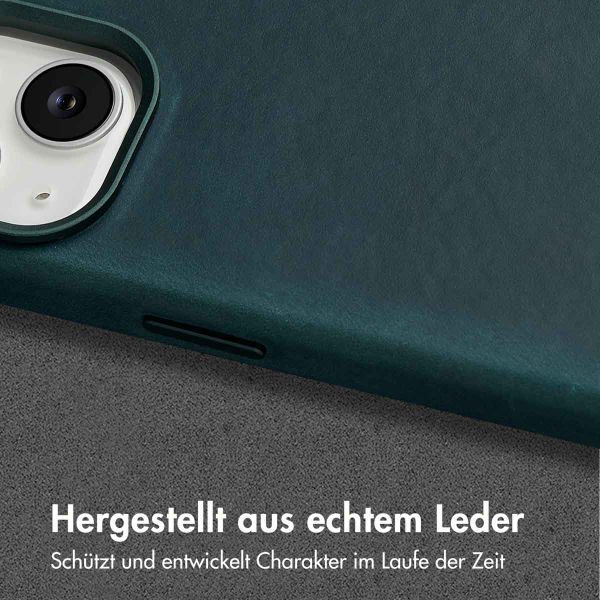 Accezz Vintage Leather Magsafe Backcover Apple iPhone 14 - Smokey Green