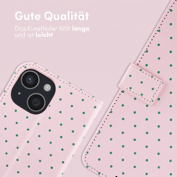 imoshion Design Klapphülle Apple iPhone 15 - Happy Dots
