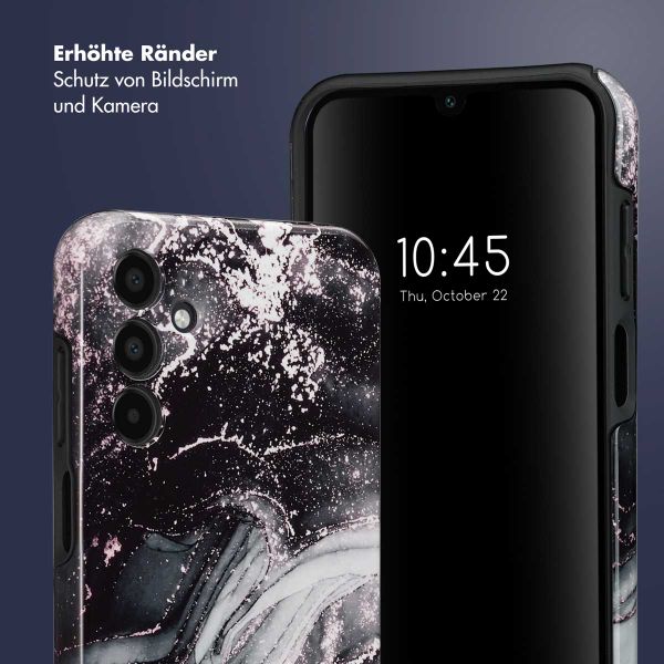 Selencia Vivid Tough Back Cover für das Samsung Galaxy A15 (5G/4G) - Chic Marble Black