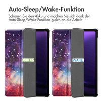 imoshion Design Trifold Klaphülle Samsung Galaxy Tab S9 11.0 Zoll / Tab S10 FE / S9 FE 10.9 Zoll - Space