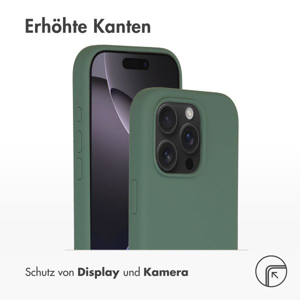 Accezz Liquid Silikoncase mit MagSafe für das iPhone 16 Pro - Dunkelgrün