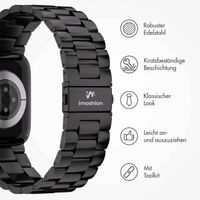 imoshion Edelstahlarmband für das Apple Watch Series 1 bis 10 / SE / Ultra (2) (44/45/46/49 mm) - Schwarz