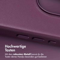 Accezz MagSafe Leather Backcover für das Apple iPhone 16 Pro - Heath Purple