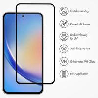 Accezz Vollflächige Schutzfolie aus gehärtetem Glas mit Applikator für das Samsung Galaxy A35 / A55 - Transparent