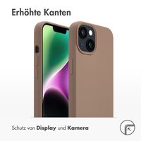 Accezz Liquid Silikoncase mit MagSafe Apple iPhone 14 - Hellbraun