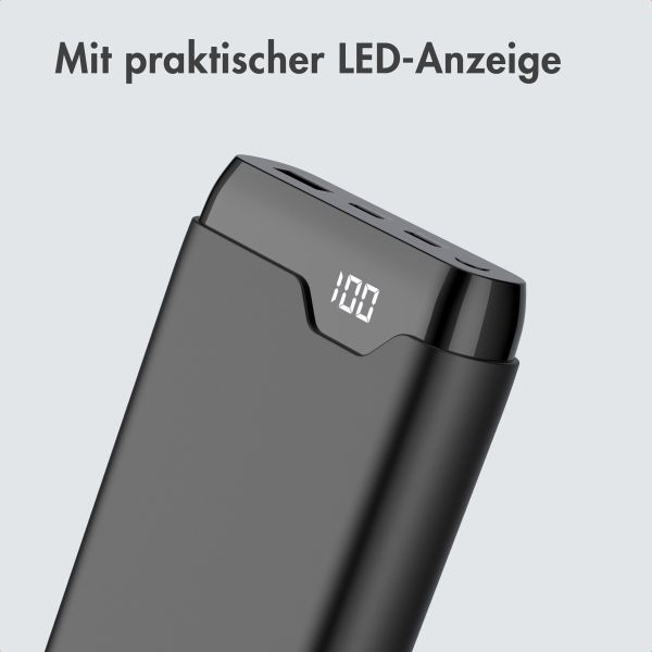 imoshion Powerbank 27.000 mAh + Accezz Ultra Slim GaN Ladegerät + Accezz USB-C- auf USB-C-Kabel - 1 Meter - Schwarz