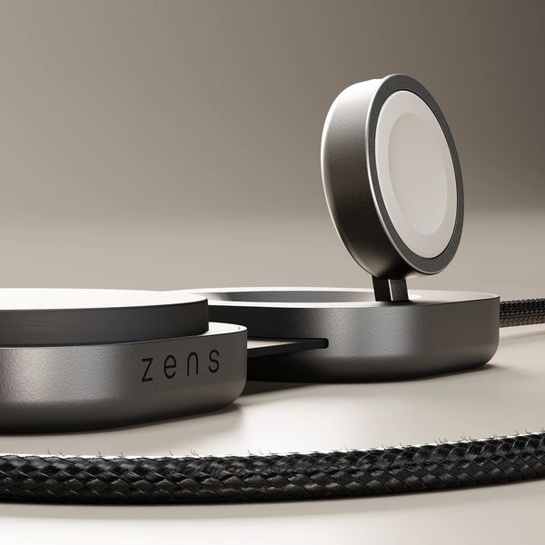 Zens Pro 3 USB-C-Kabel mit kabellosem Ladegerät für Telefon / Earbuds / Apple Watch - MagSafe und Qi2 - Schwarz