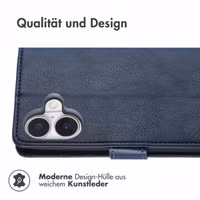 imoshion Luxuriöse Klapphülle Apple iPhone 16 - Dunkelblau