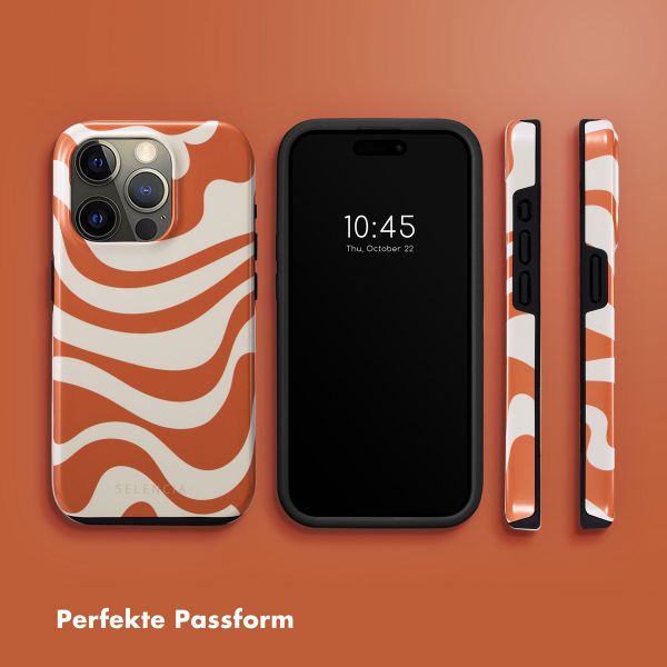 Selencia Vivid Tough Back Cover für das iPhone 15 Pro - Dream Swirl Orange