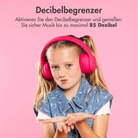 imoshion Kabellose Kinderkopfhörer LED Light - Dezibelbegrenzer - Mit AUX-Kabel - Hot Pink