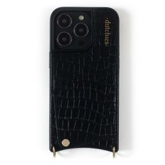 Dutchies Back Cover mit Kartenfach für das iPhone 16 Pro - Telefonband nicht enthalten - Crocodile Chic