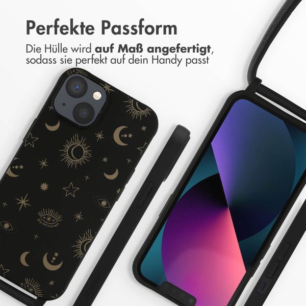 imoshion Silikonhülle design mit Band für das iPhone 13 - Sky Black